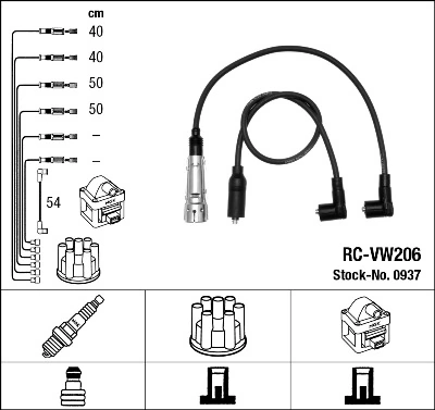 RCVW206 NGK Провода высоковольтные