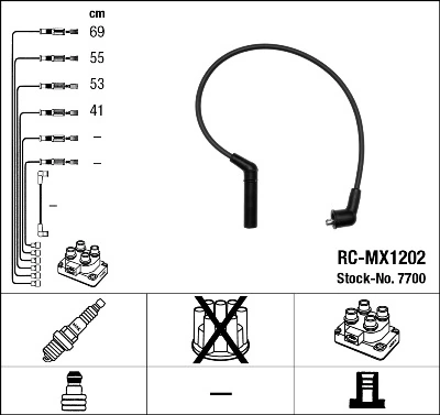 Fios de alta voltagem, kit Mitsubishi Lancer IV C6A, C7A