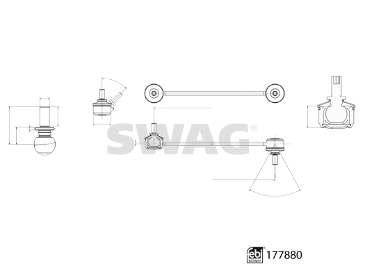 33104347 Swag Тяжка стабилизатора, переднего, левая