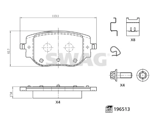 Sapatas do freio traseiras de disco Opel Zafira K0