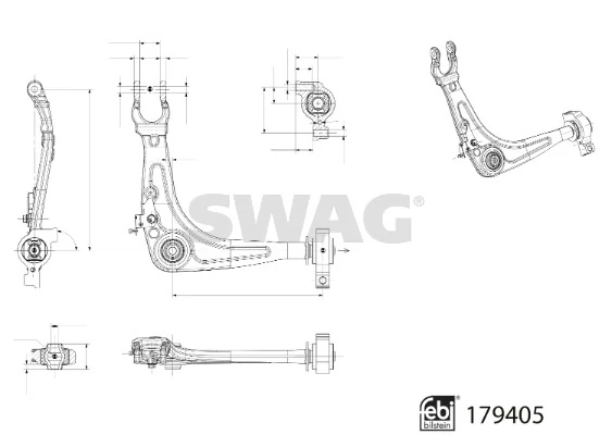 33104907 Swag Рычаг передней подвески нижний, правый