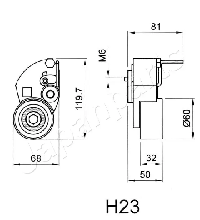 Натяжной ролик ремня ГРМ Japan Parts BEH23 цена, от 34.63 USD