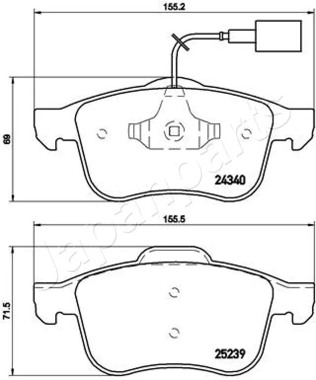 PA0247AF Japan Parts Колодки передние