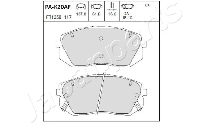 PAK20AF Japan Parts Колодки передние