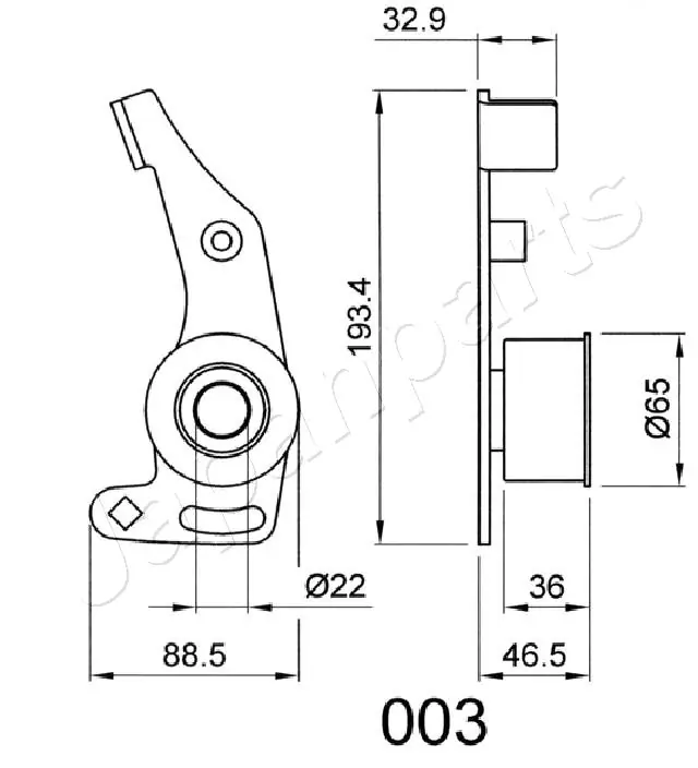 BE003 Japan Parts Ролик натяжителя ремня ГРМ