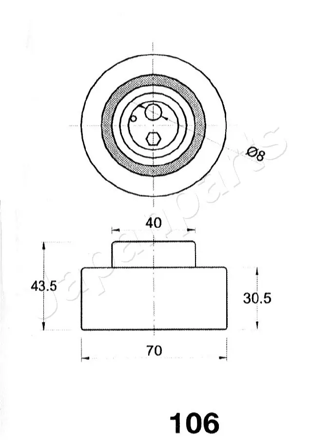 Rolo de reguladora de tensão da correia do mecanismo de distribuição de gás Nissan Sunny 3 Y10