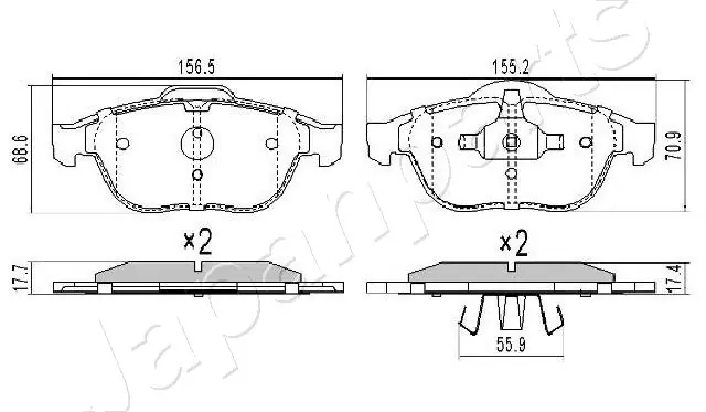 PA0706AF Japan Parts Колодки передние