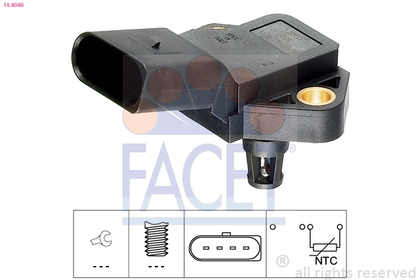 Sensor de temperatura da mistura de ar Skoda Fabia 2 5J2, 542, 572, 582