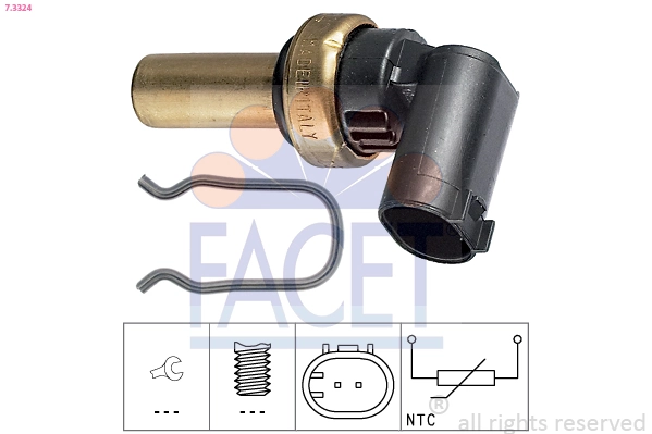 Sensor de temperatura do fluido de esfriamento Chevrolet Aveo III T300