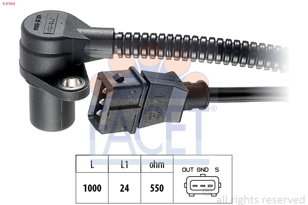 Sensor de posição (de revoluções) de cambota para Opel Kadett E 35, 36, 45, 46