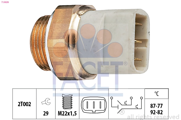  Sensor de temperatura do fluido de esfriamento (de ativação de ventilador do radiador) Volkswagen Transporter T4 ônibus (70B, 70C, 7DB, 7DK, 70J, 70K, 7DC, 7DJ) (1990 - 2004) T4