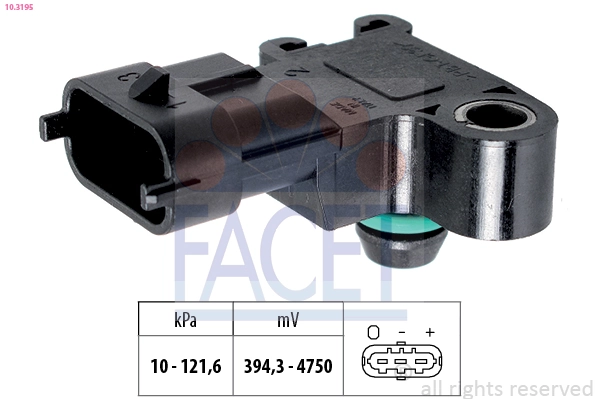 Sensor de pressão no coletor de admissão, MAP Chevrolet Aveo II T250, T255
