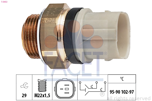  Sensor de temperatura do fluido de esfriamento (de ativação de ventilador do radiador) Seat Cordoba carrinha (6K5) (1996 - 1999) 