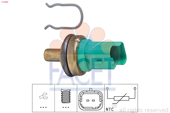 Sensor de temperatura del refrigerante 73292 Facet