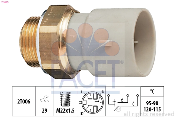 Sensor de temperatura do fluido de esfriamento (de ativação de ventilador do radiador) Opel Astra L35