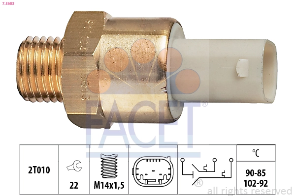 Sensor de temperatura do fluido de esfriamento (de ativação de ventilador do radiador) BMW 7 E65, E66, E67