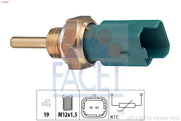 Sensor de temperatura do fluido de esfriamento Fiat Bravo II 198