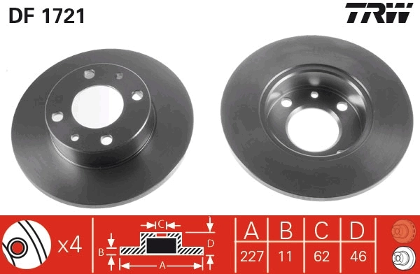 Disco do freio dianteiro Seat Ibiza I 021A