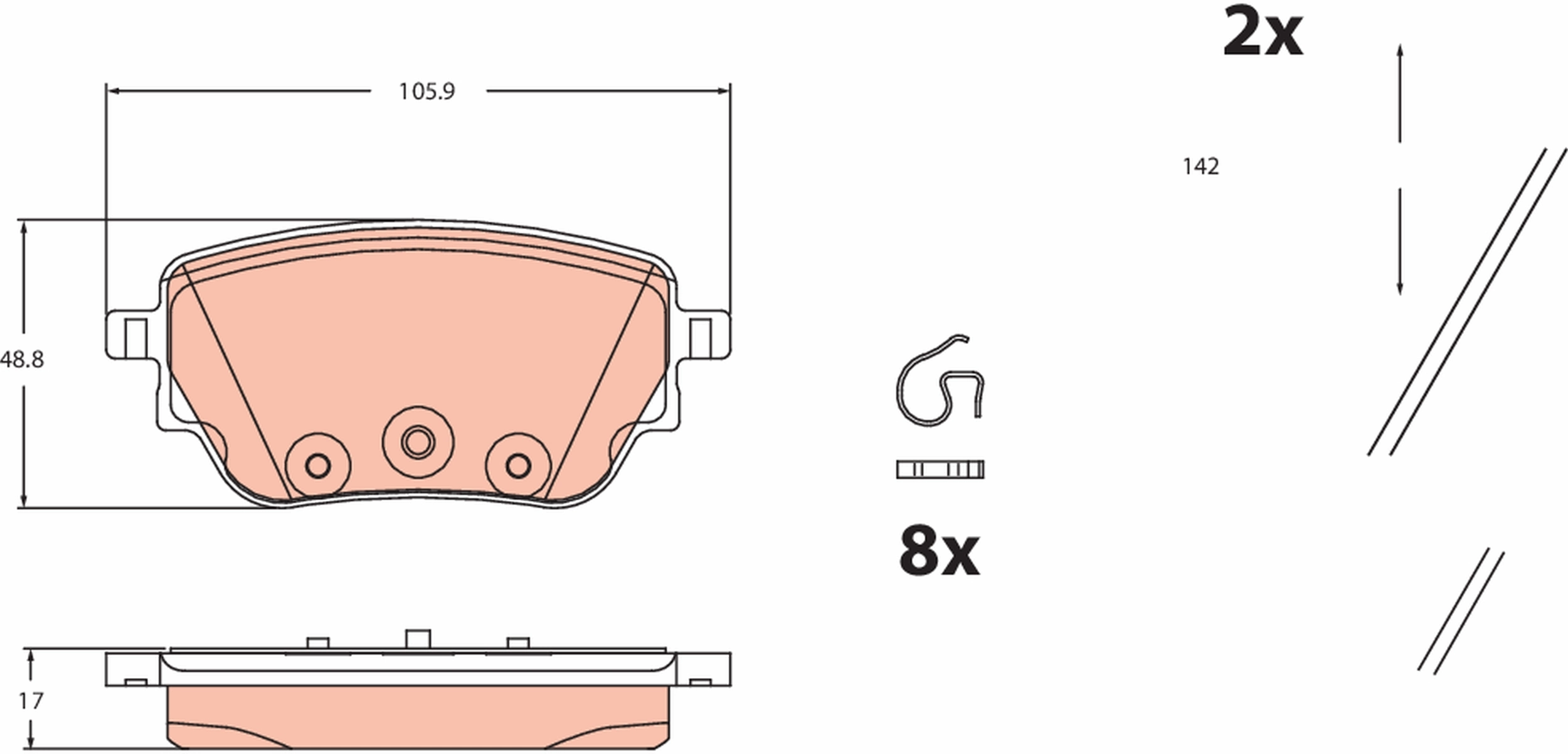  Задние тормозные колодки Mercedes A 