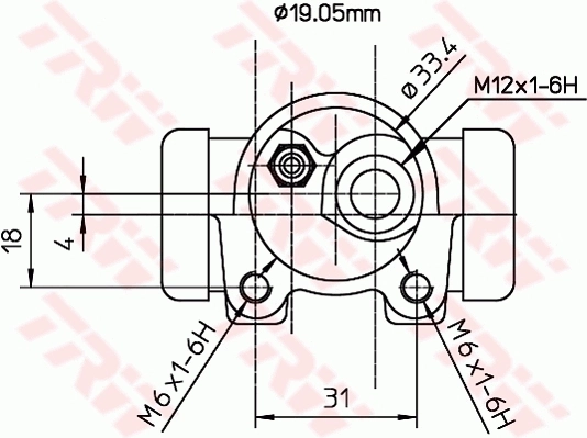 BWD129 TRW Цилиндр тормозной колесный, задний