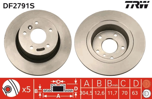 Купить SDB000470 Britpart Диск тормозной задний