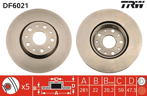 Задний тормозной диск Fiat/Alfa/Lancia 46469907 цена, от 64.82 USD