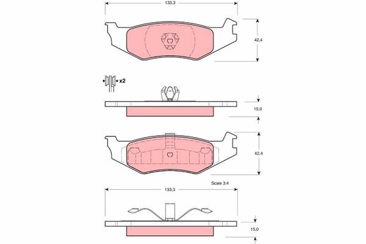 Купить V2012265 Chrysler Колодки тормозные задние, дисковые