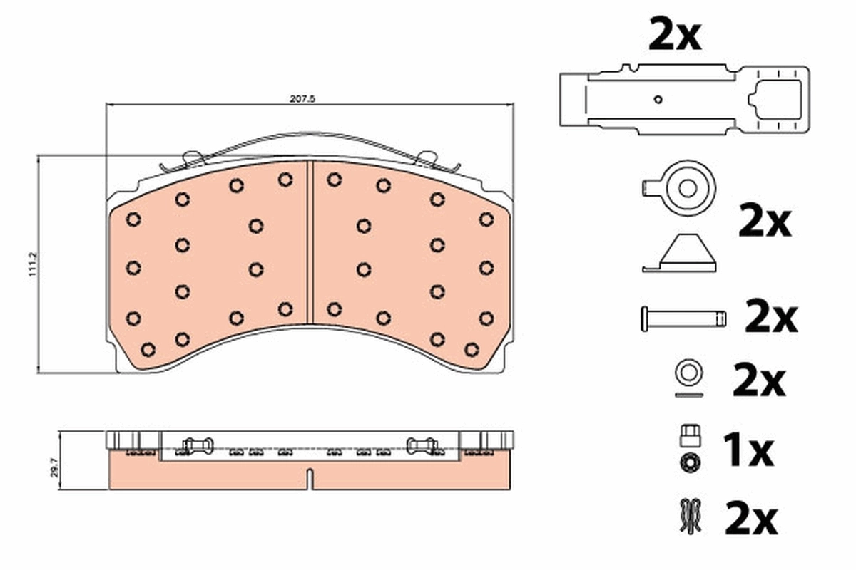 Передние тормозные колодки 0064201420 Ford
