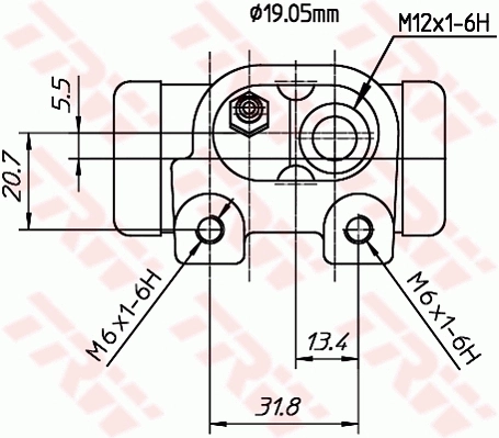 Рабочий тормозной цилиндр TRW BWD307T цена, от 18.26 USD