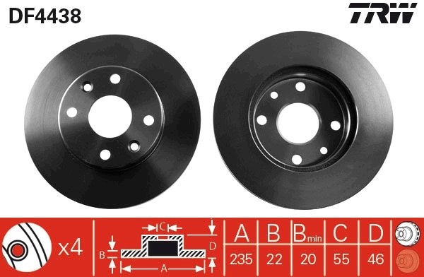 KDX7433251 Parts-Mall Диск тормозной передний