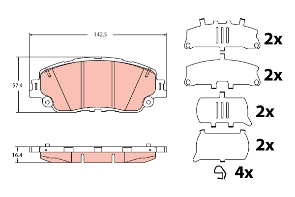  Sapatas do freio dianteiras de disco Toyota RAV4 V SUV (A5) (2018 - 2026) V
