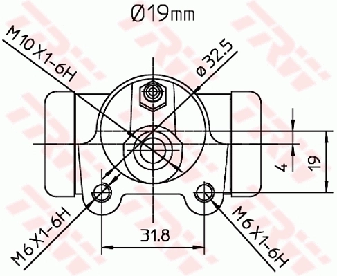 BWD260 TRW Цилиндр тормозной колесный, задний