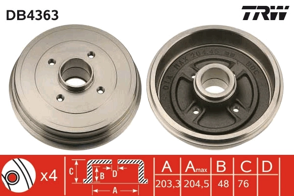 Тормозной барабан 192238 Maxgear
