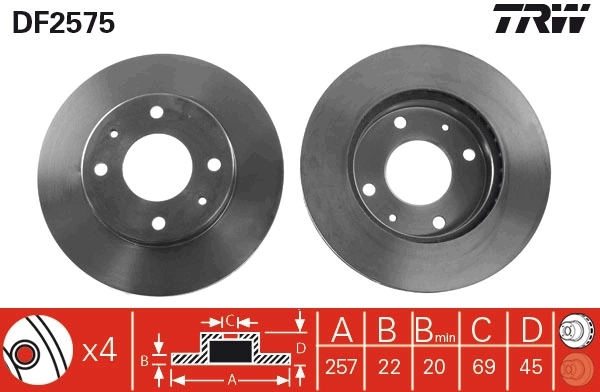 Тормоз дисковый передний Parts-Mall 5171233010 цена, от 11.56 USD