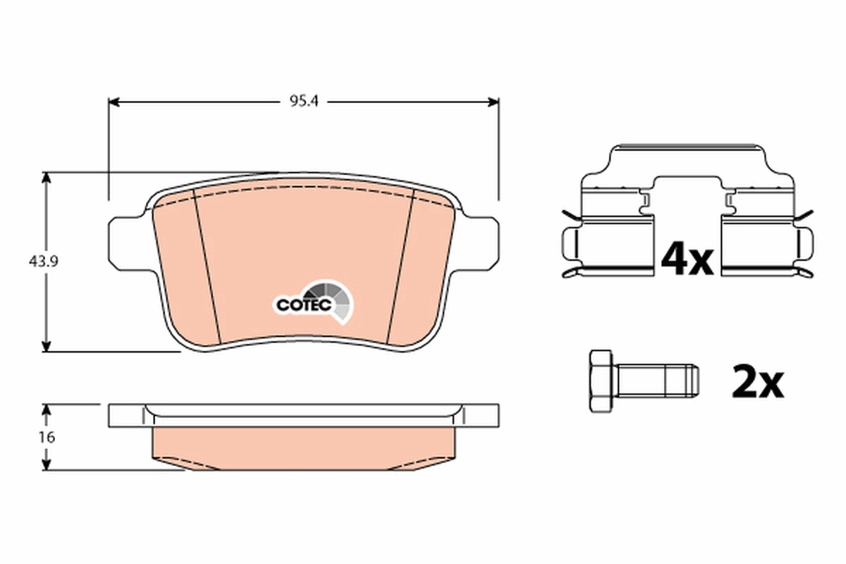 Задние тормозные колодки 4154210410 Renault (RVI)