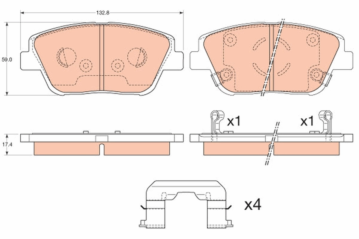 Передние тормозные колодки 8550502603 Renault (RVI)