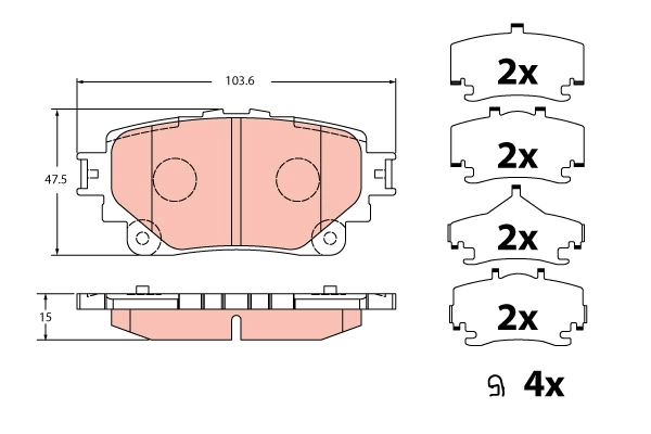  Sapatas do freio traseiras de disco Toyota RAV4 V SUV (A5) (2018 - 2026) V