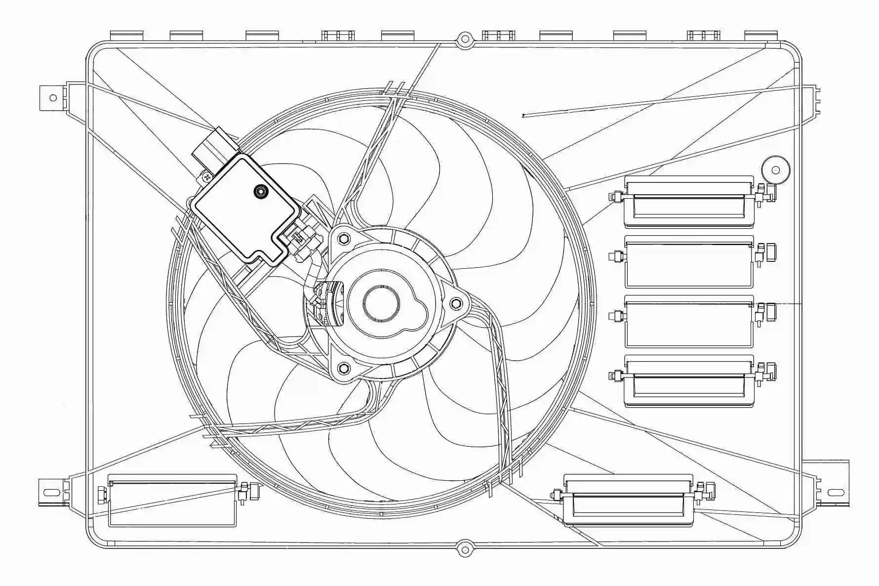 Ventilador elétrico de esfriamento montado (motor + roda de aletas) Ford Mondeo 4 CA2