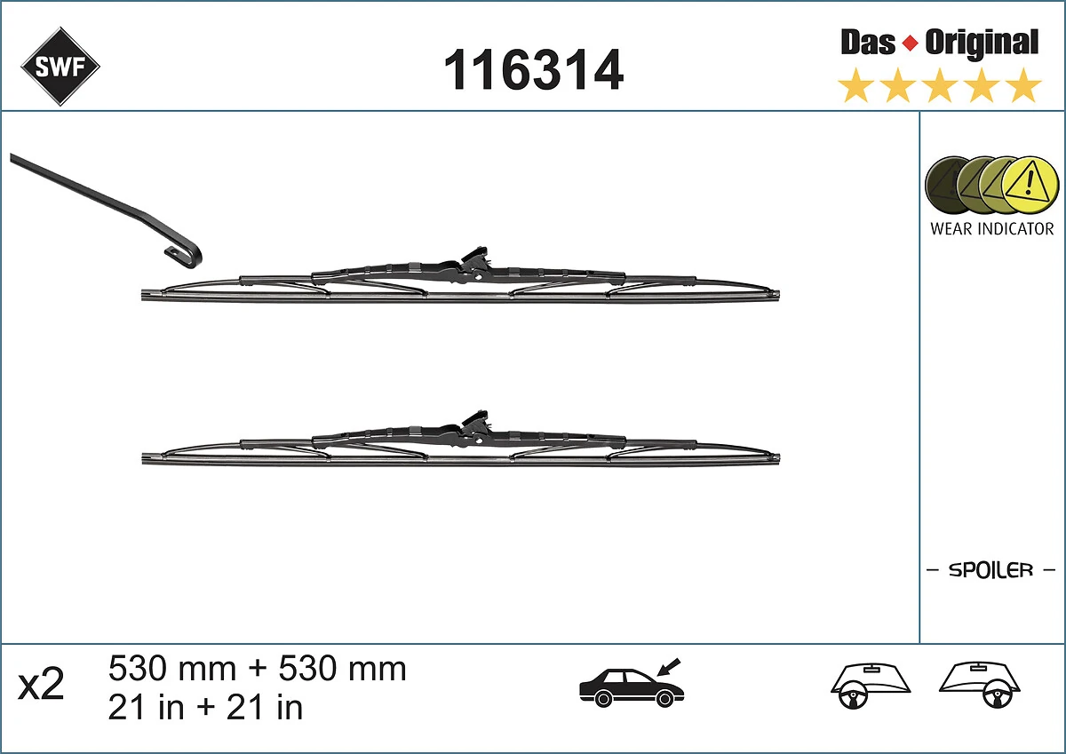  Limpa-pára-brisas do pára-brisas, kit de 2 un. Volkswagen Transporter T4 ônibus (70B, 70C, 7DB, 7DK, 70J, 70K, 7DC, 7DJ) (1990 - 2004) T4