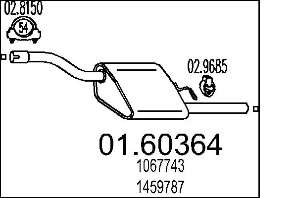 Выхлоп задний Ford Focus I седан (DFW) (1999 - 2005) цена, от 50.44 USD