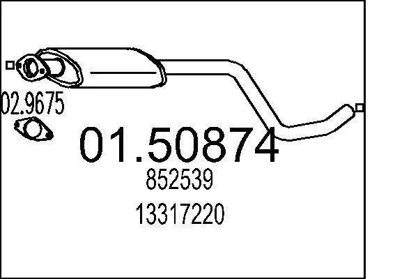 Глушитель, центральная часть General Motors 852539 цена, от 92.86 USD