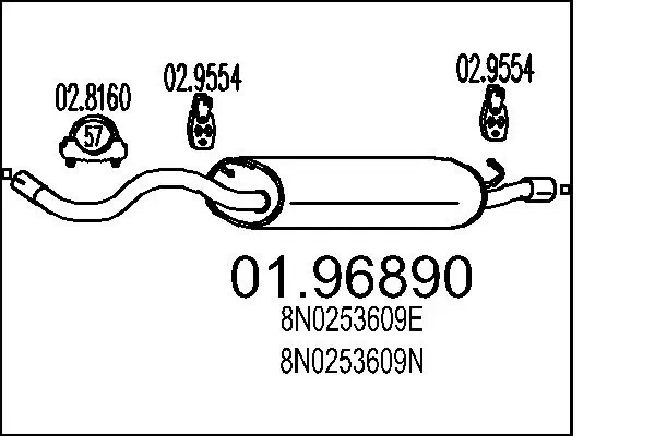 Выхлоп задний Audi TT купе (8N3) (1998 - 2006) цена, от 108.06 USD