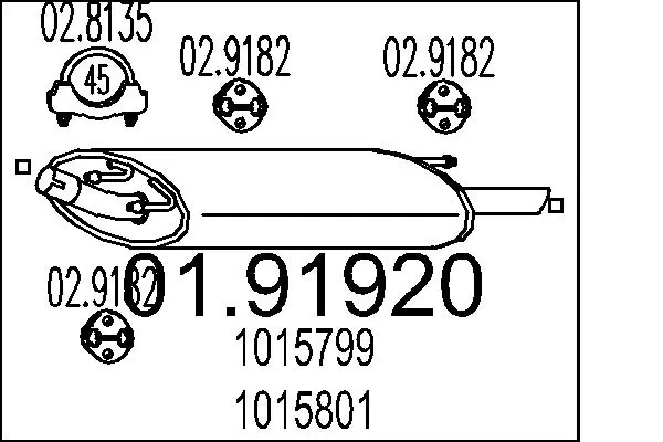 1E0740500 Mazda Выхлопная труба