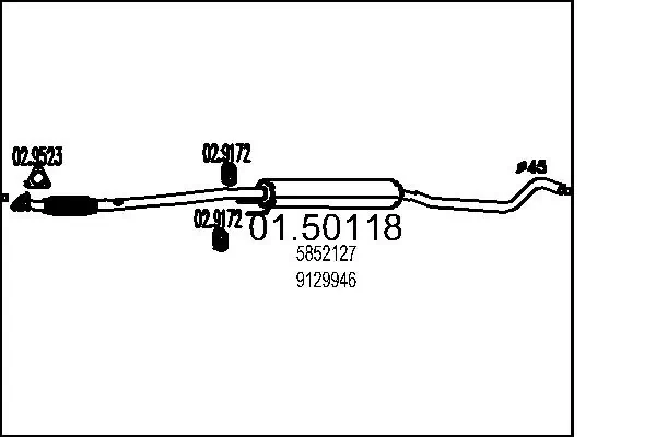 Глушитель, центральная часть Polmostrow FP5214G11 цена, от 58.01 USD