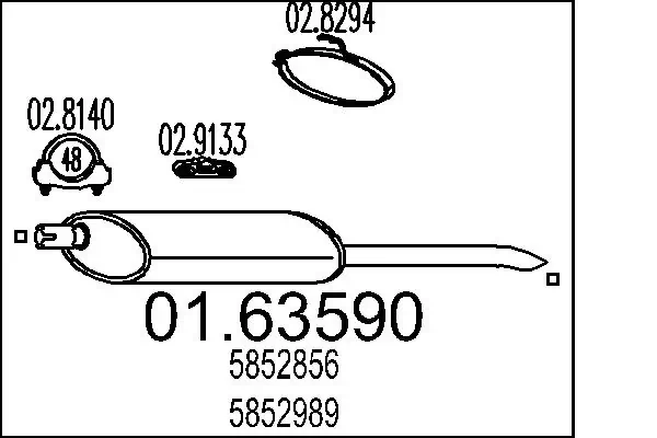 Выхлоп задний Bosal BS185021 цена, от 39.55 USD