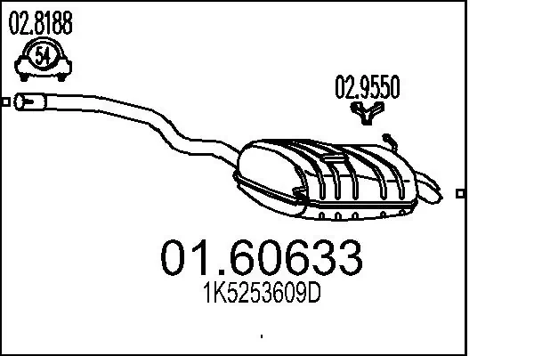  Глушитель задний Skoda Octavia 