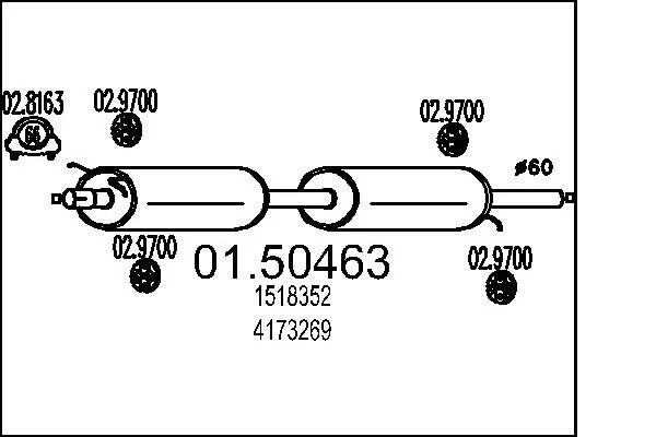 Глушитель, центральная и задняя часть 8601 Polmostrow