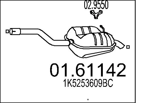 Выхлоп задний Volkswagen Golf VI универсал (AJ5) (2009 - 2014) цена, от 167.11 USD