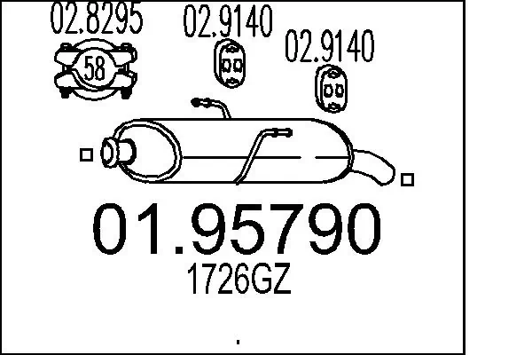 Выхлоп задний Peugeot 206 кабриолет (2D) (2000 - 2007) цена, от 54.51 USD