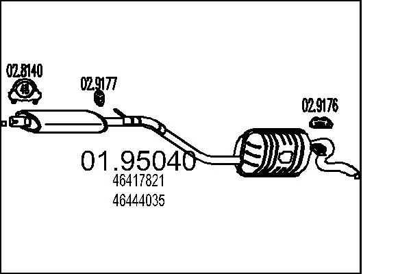 Выхлоп задний Fiat Punto I хэтчбек (176) (1993 - 1999) цена, от 63.73 USD